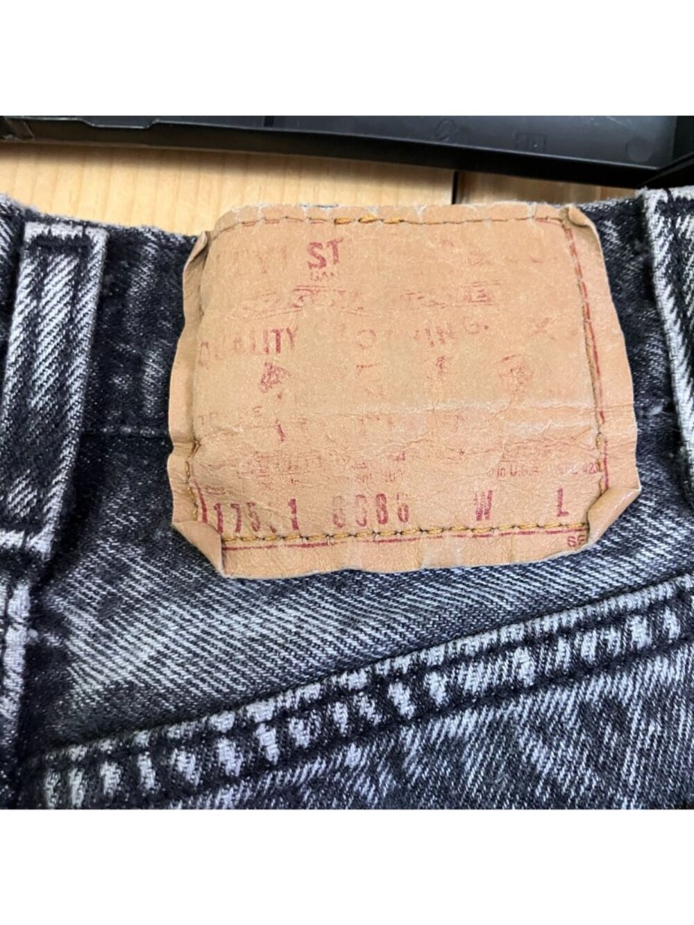 Levi's 544 Jeans Vintage 90s Acid Wash Jeans Size Juniors 3 XXS Black AN EXC. - Picture 11 of 12